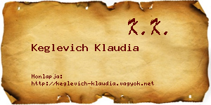 Keglevich Klaudia névjegykártya